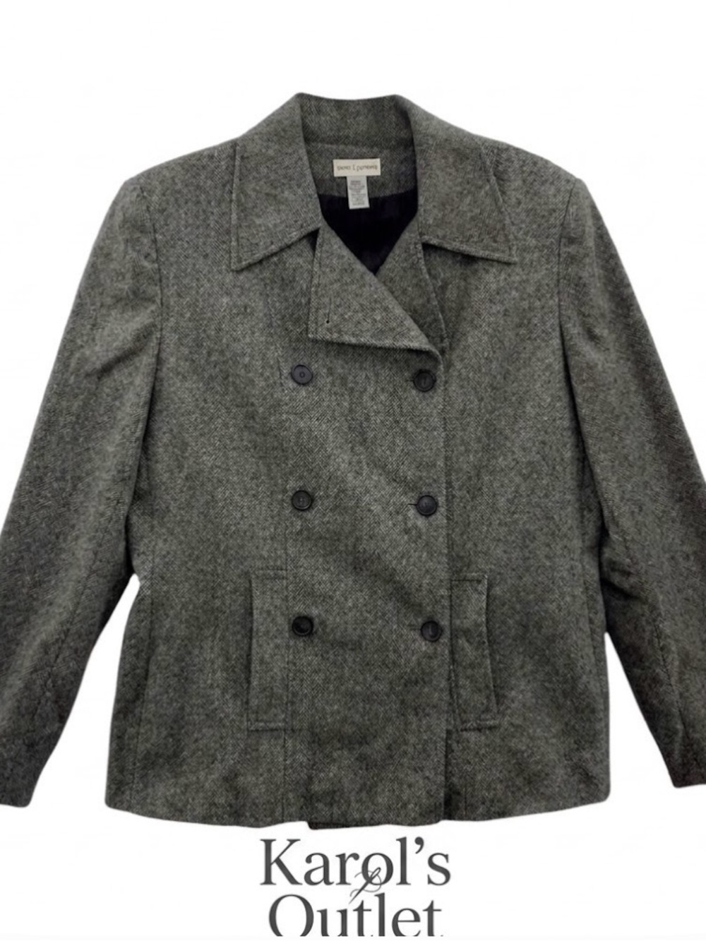 ANN TAYLOR Lined Tailored Wool Blazer, Women’s 8, Grey